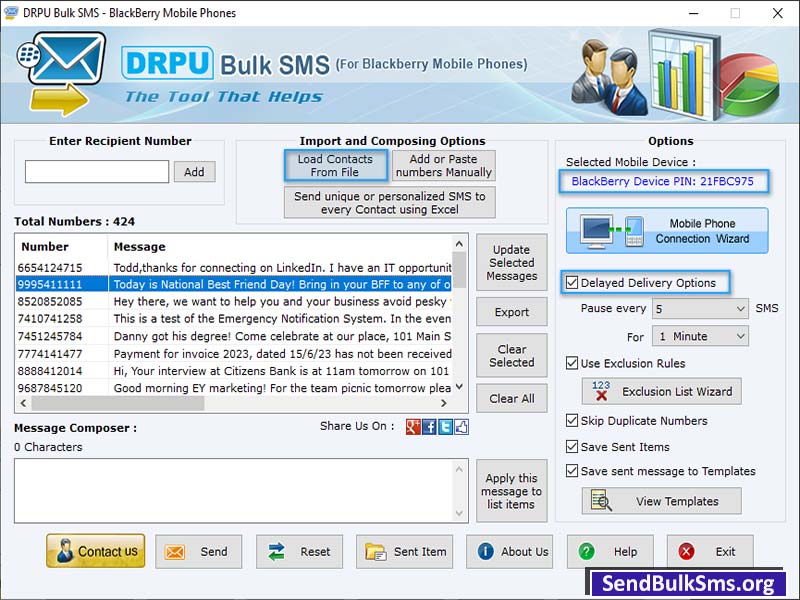BlackBerry SMS Software 6.9.2 full