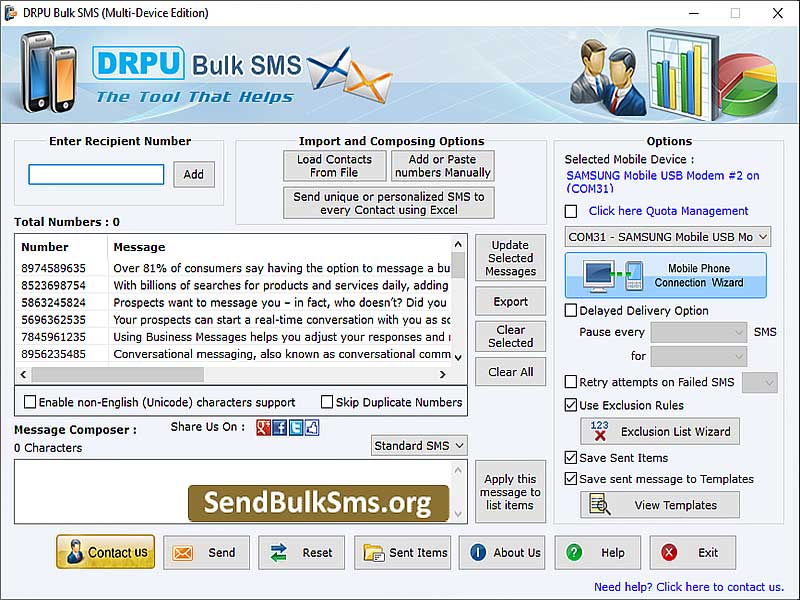 Send Bulk Text SMS Software 6.8.2 full